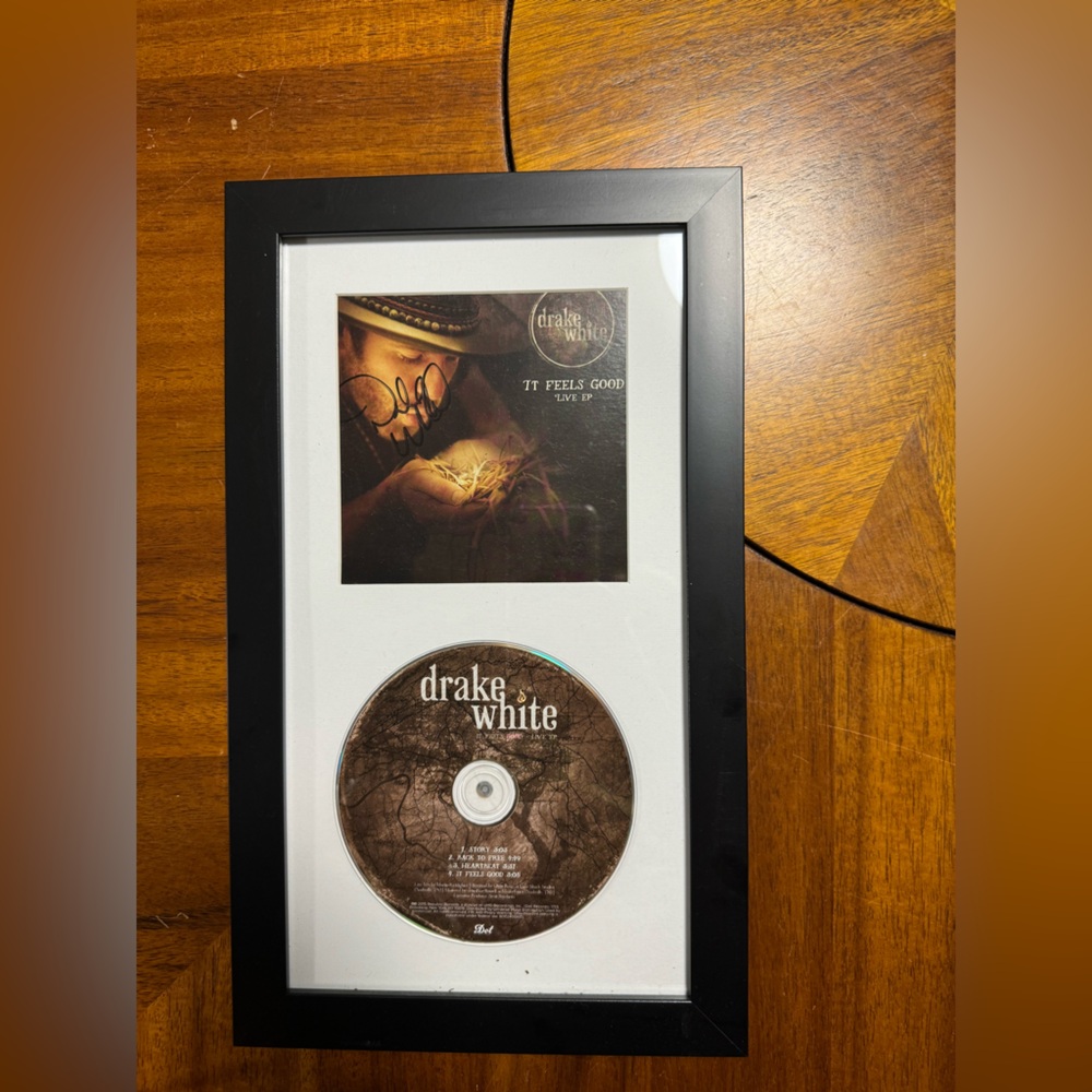 Signed Drake White cd in frame